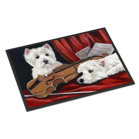 Carolines Treasures 18 x 27 in. Westie Fiddlers Indoor or Outdoor Mat PPP3279MAT